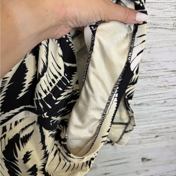 Maxine Of Hollywood cream black floral Ruched One Piece Swimsuit, 22W - Picture 9 of 9